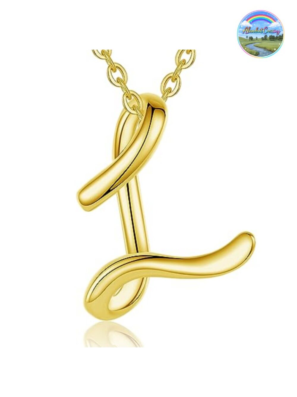 Sterling Silver Initial Pendant Necklace 18K Gold Plated 18 Inch